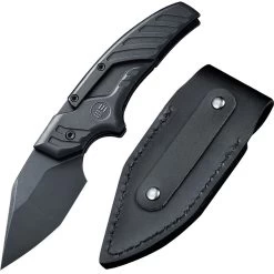 We Knife Typhoeus Folding Push Dagger Knife Black Titanium CPM-20CV W/ Sheath 21036B1 -Knives = the best. WE21036B1 add 04