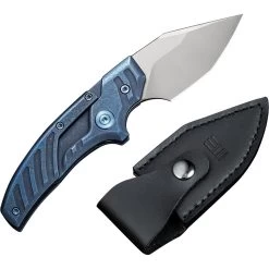We Knife Typhoeus Folding Push Dagger Knife Blue Titanium CPM-20CV W/ Sheath 21036B3 -Knives = the best. WE21036B3 add 02