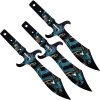 Toro Knives Tesoro Blue Water Dragon Black Stainless 3pc Throwing Knives Set 072 -Knives = the best. WKTL072