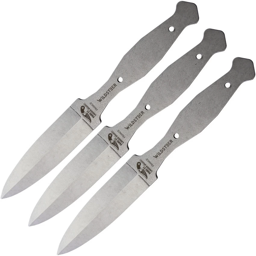 WildSteer Mosquito Gray Double Edge Stainless Spear Pt 3pc Throwing Knives MOS01 3 WildSteer Mosquito Gray Double Edge Stainless Spear Pt 3pc Throwing Knives MOS01