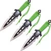 Z-Hunter Green Cord Wrapped Stainless Double Edge 3pc Throwing Knives 1353 -Knives = the best. ZB1353