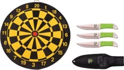 Z-Hunter Green Cord Wrapped Stainless 3pc Throwing Knives W/ Sheath 154SET