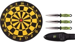 Z-Hunter Green Cord Wrapped Stainless Double Edge 3pc Throwing Knives 155SET