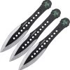 Z-Hunter Black Stainless Double Edge 3pc Throwing Knives W/ Belt Sheath 633BK